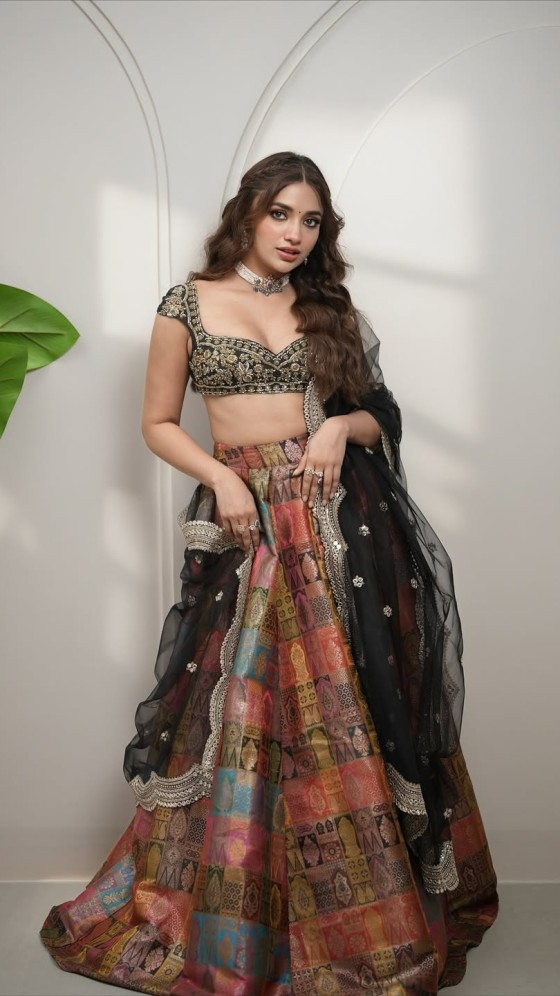 Jiya Shankar Makes a Statement in a Colorful Lehenga
