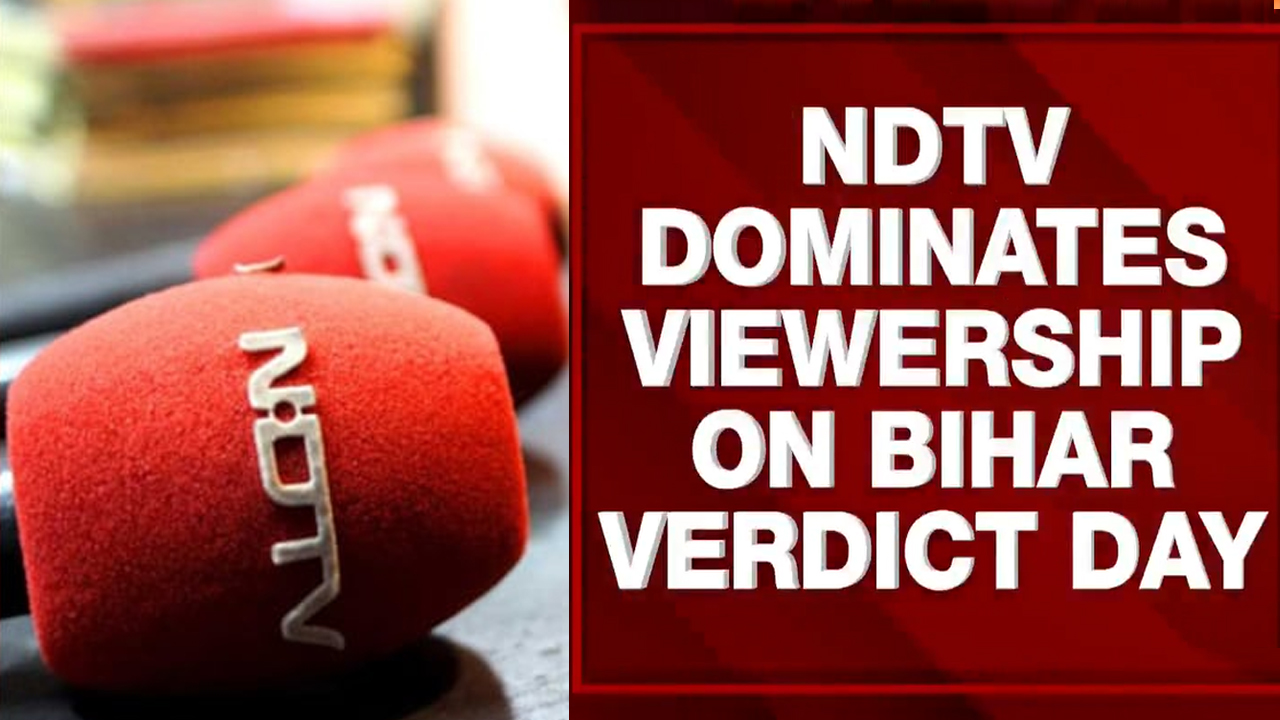 NDTV Dominates Bihar Verdict Day With 46.6% Market Share On Counting Day