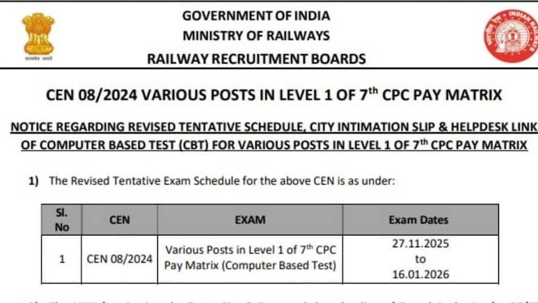 Railway Group D Exam 2025 From November 27: Check Paper Pattern, Minimum Qualifying Marks