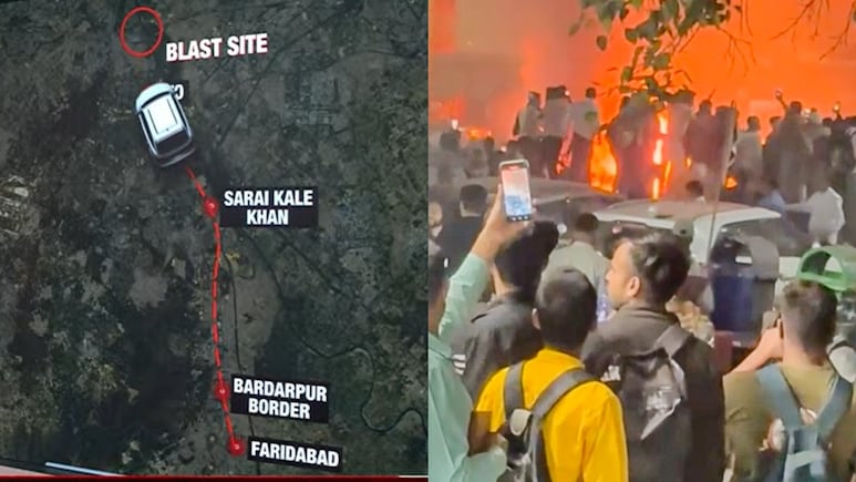 फरीदाबाद, सराय काले खां... लाल किले पर ब्लास्ट से पहले किन रास्तों से होकर गुजरी थी कार, देखें मैप