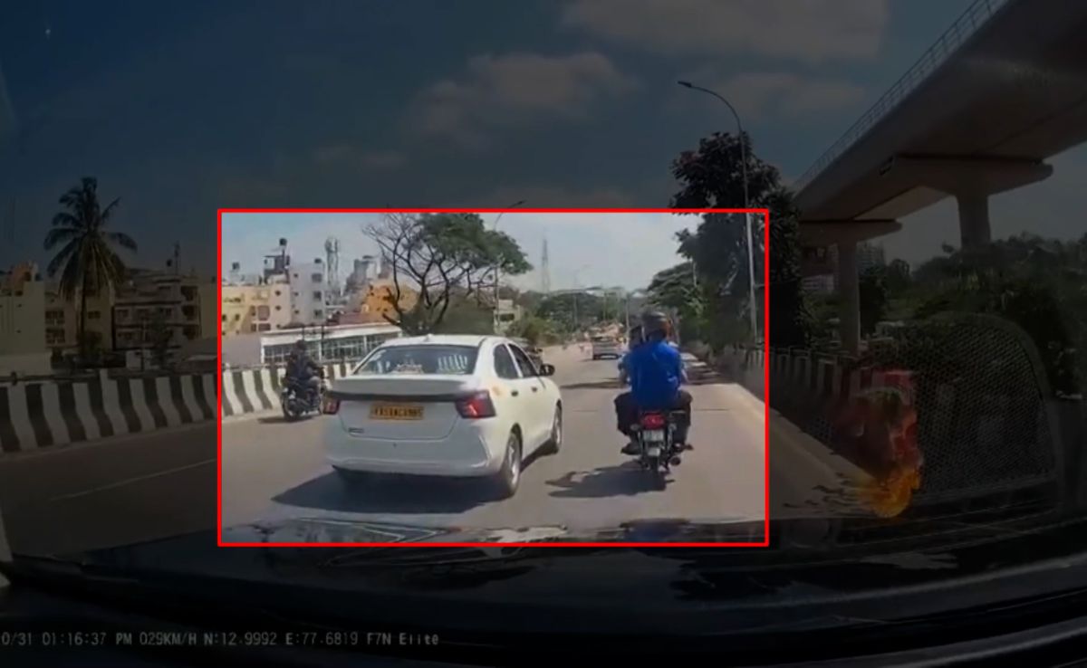 On Camera, Bengaluru Cab Driver Rams Bike After Argument