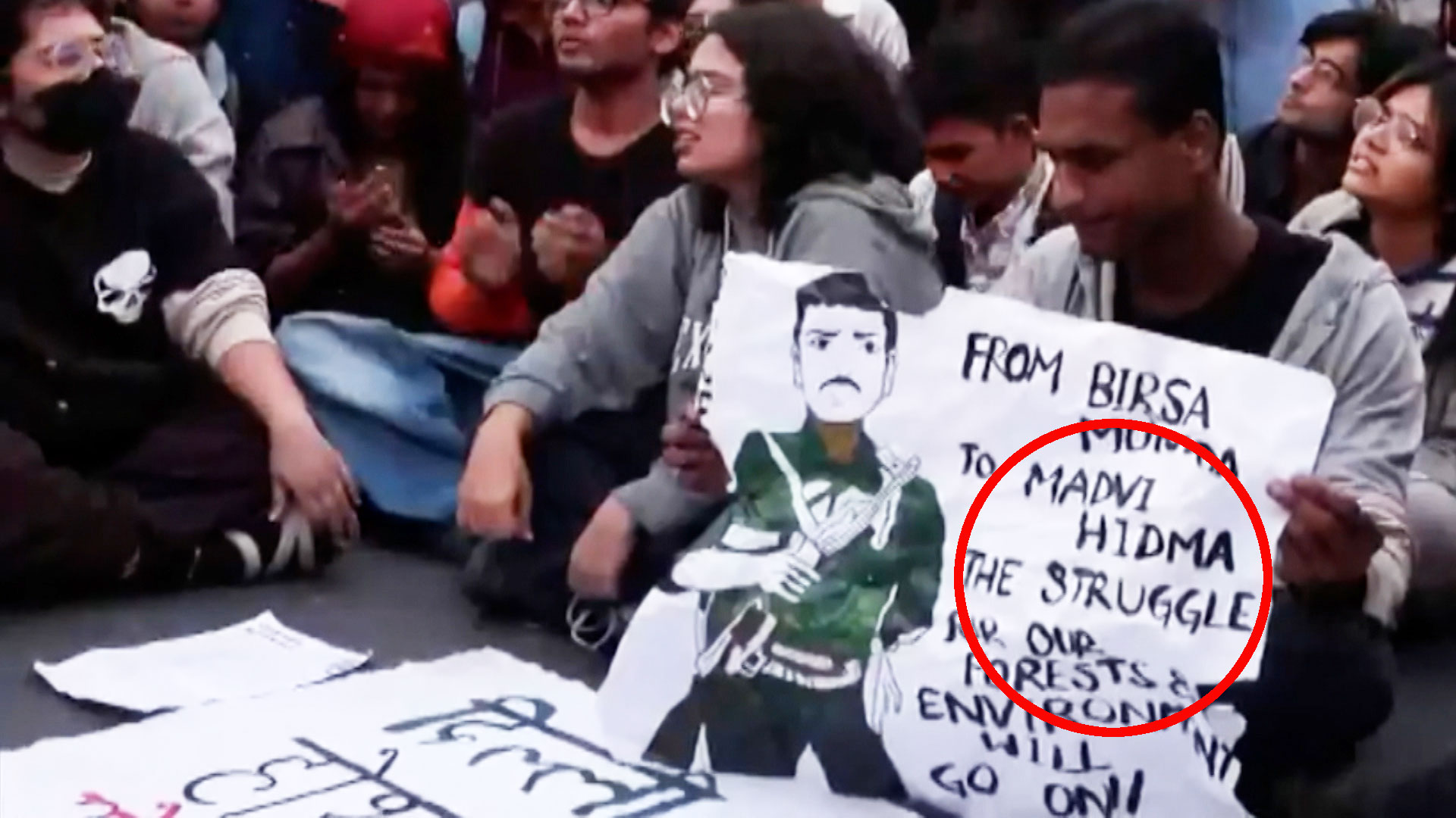 Video: 'Madvi Hidma Amar Rahe' Slogans Raised As Delhi Toxic Air Stir Turns Violent