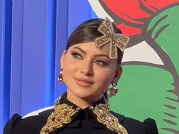 उर्वशी रौतेला ने माथे पर लगाया बो, गिफ्ट बॉक्स जैसा हो गया लुक, लोग बोले- मुझे लगा राखी सावंत है