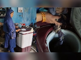 बंदरों ने किया तंग...तो आंटी ने निकाला देसी जुगाड़, वॉशिंग मशीन में डाल दिया गेहूं