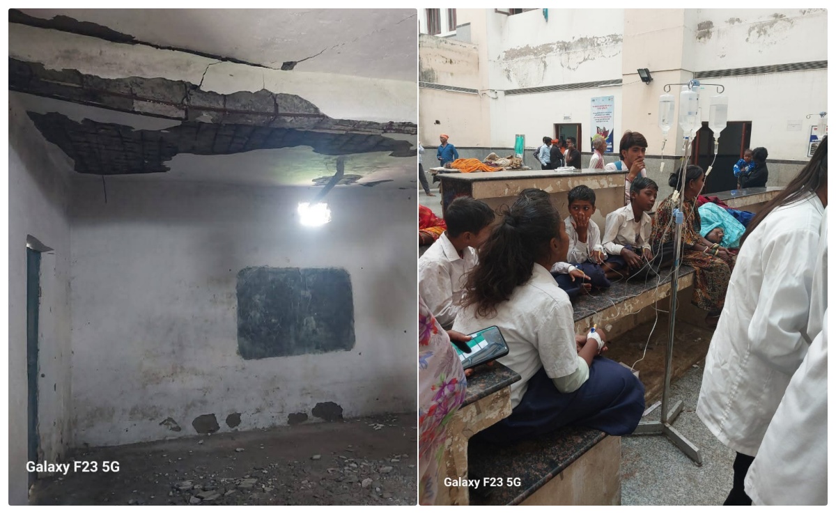 CM नीतीश के गृह जिले के स्कूल में बच्चों पर गिरा छत का प्लास्टर, अस्पताल गए तो बेड तक नहीं मिला