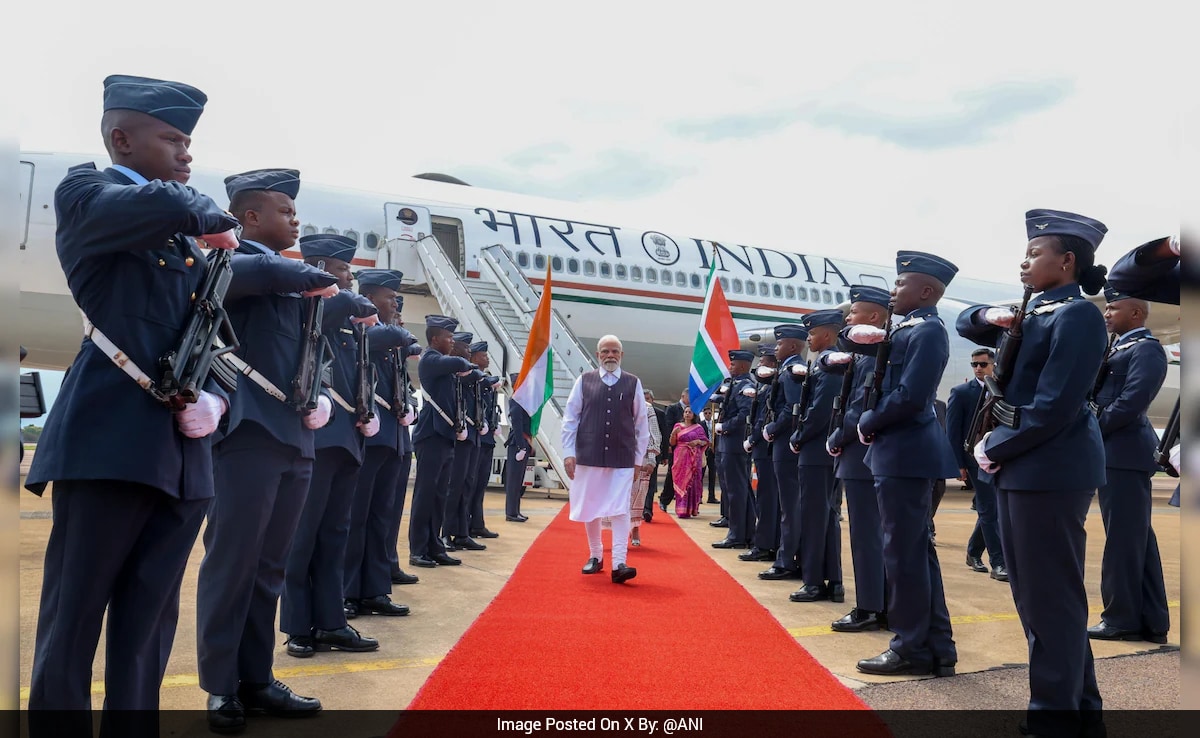 PM Modi Arrives In Johannesburg To Attend G20 Summit