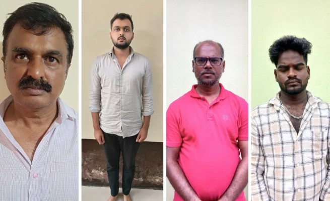 4 arrested men - Mahendra, Deepak, Muniraj and Abhiarasu.