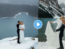 आधी लगीन आमचं आणि मग..सर्वात खतरनाक बर्फाच्या डोंगरावर घेतले फेरे, कपलचा वेडिंग फोटोशूट व्हायरल!