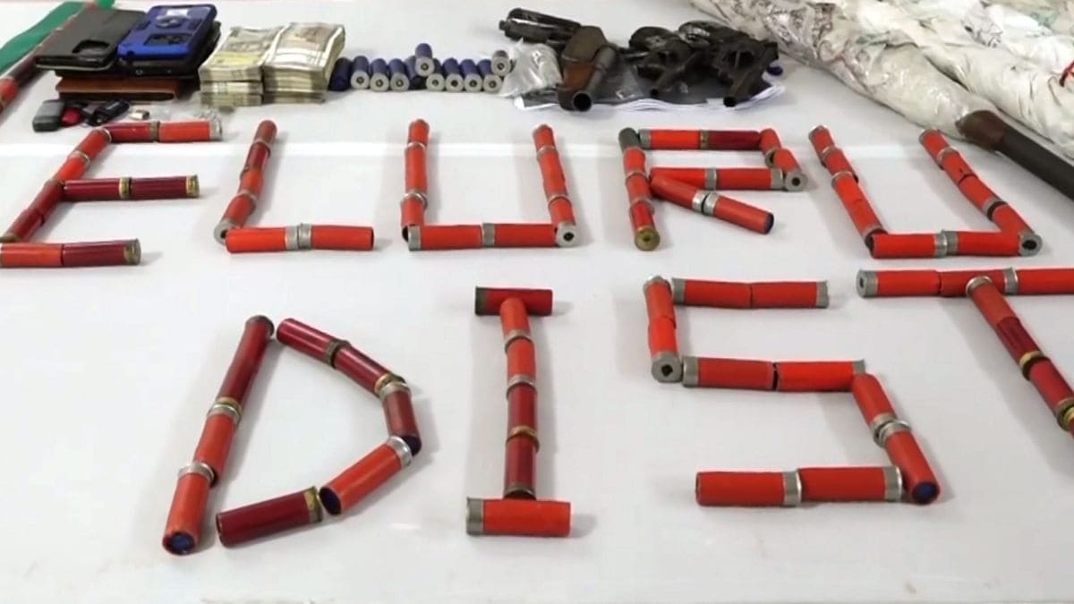 A large amount of arms and ammunitions recovered by the police from Maoists arrested from Eluru