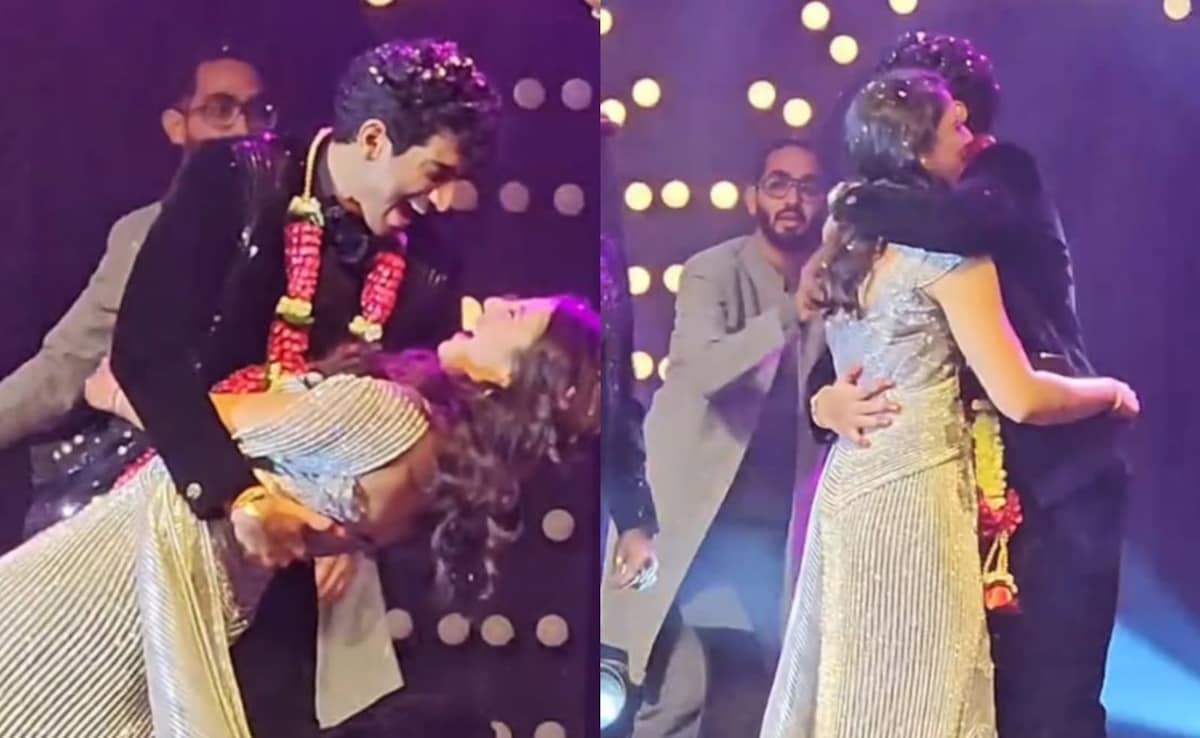 Smriti Mandana and Palash Muchhal at their sangeet ceremony.