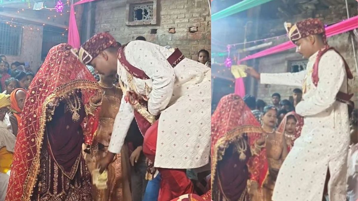 दुल्हन की नजर उतारने चला दूल्हा..मच गया बवाल, वीडियो देख लोगों का हंस-हंसकर हुआ बुरा हाल