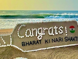 Sand Artist Sudarsan Pattnaik's "Bharat Ki Nari" Sculpture Celebrates Women's World Cup Win