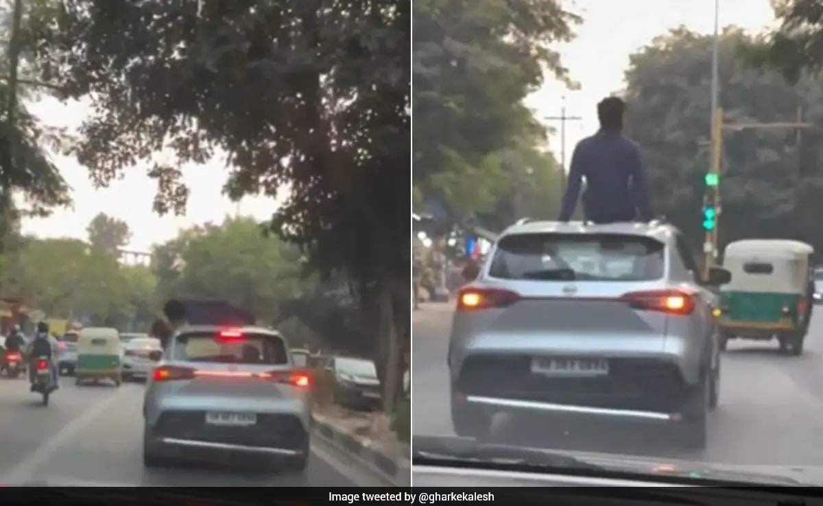 Video Shows Delhi Man Kissing Girlfriend On Moving Car, Faces Police Action