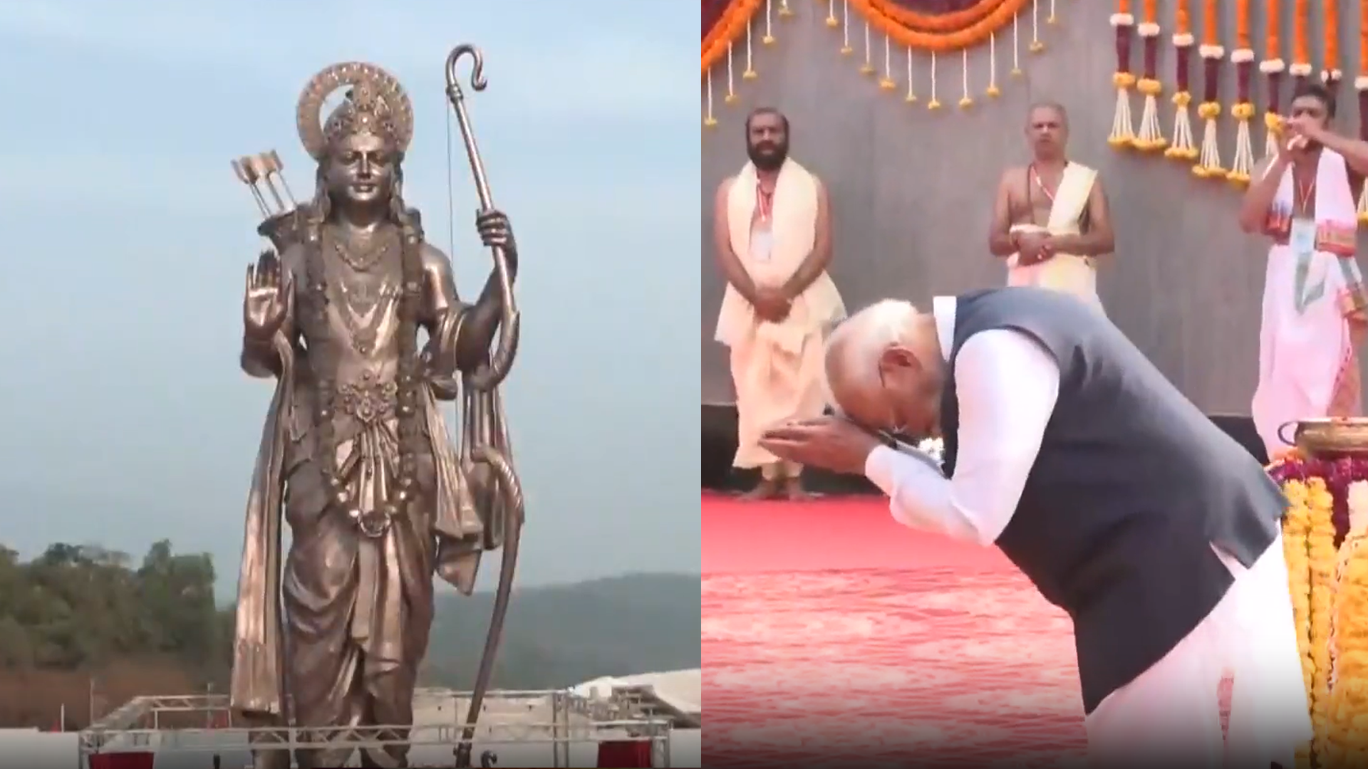 PM Modi Unveils 77-Foot Lord Ram Statue In Goa, Tallest In The World