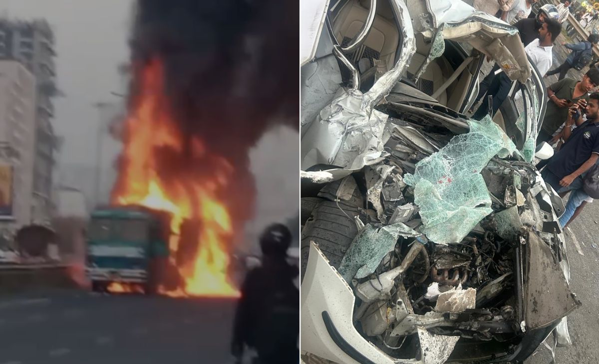 पुणे में बड़ा हादसा, टक्कर के बाद गाड़ियों मे लगी भीषण आग, 8 की मौत, 20 लोग जख्मी, लगा भीषण जाम