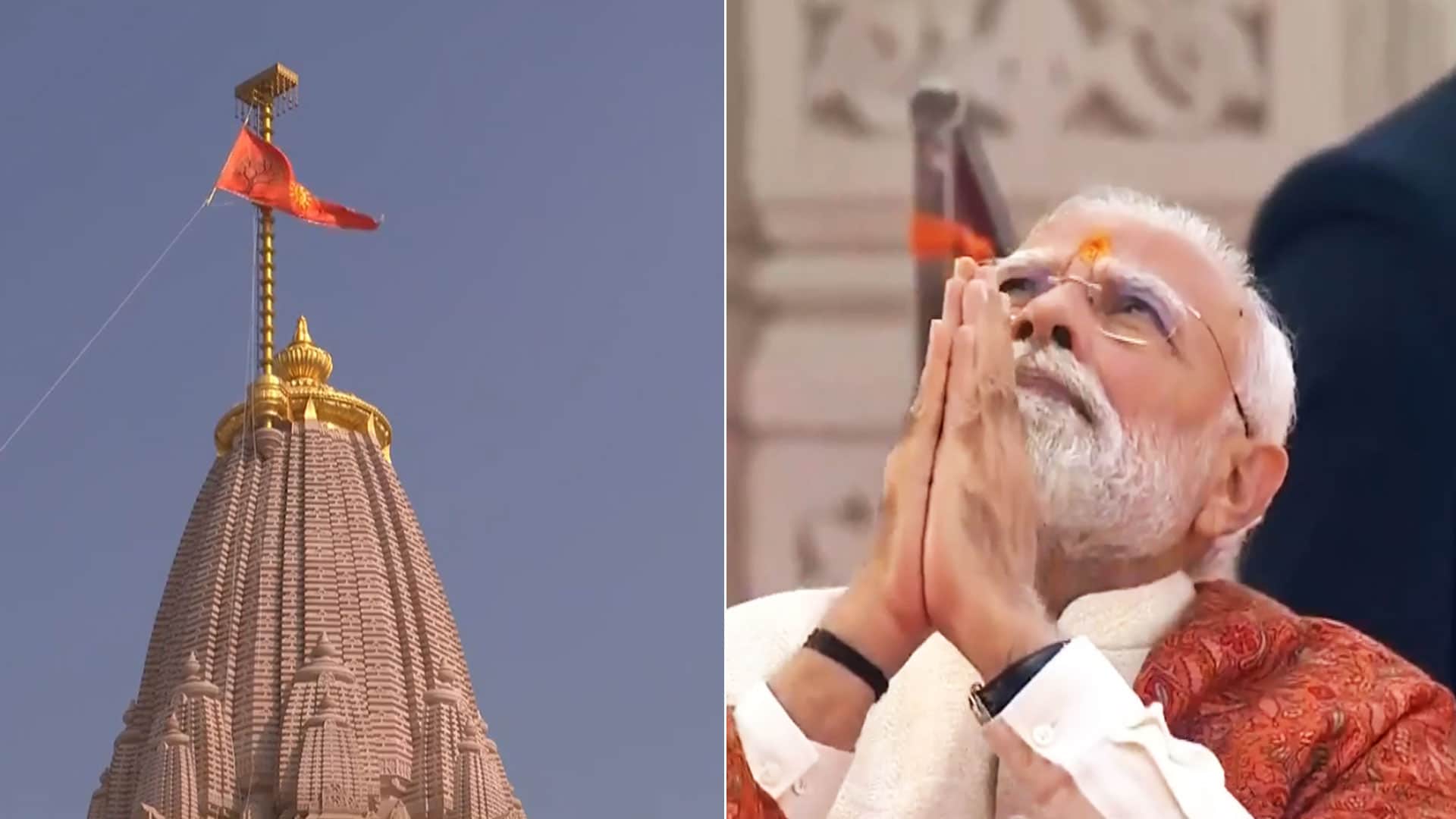 PM Modi Hoists Sacred Flag At Ayodhya's Ram Temple
