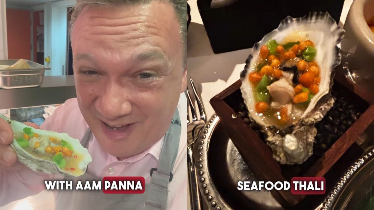 British Man Tries 'Oyster Chaat' With Boondi And Aam Panna At Michelin Restaurant In London