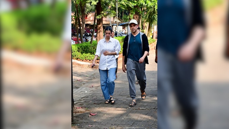 Hrithik Roshan And Saba Azad At Ex-Wife Sussanne Khan's Home To Pay Last Respects To Zarine Khan