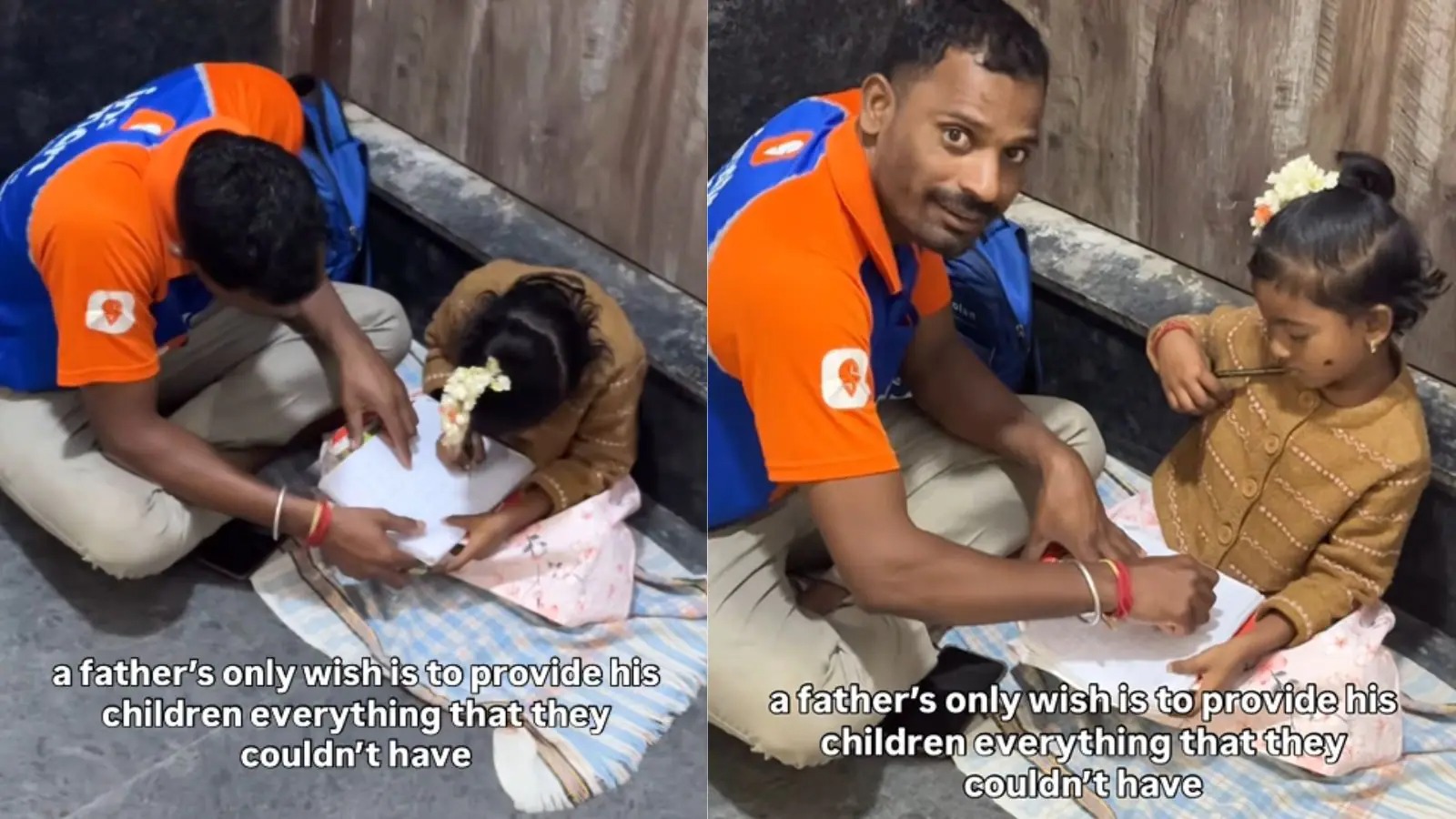 "Swiggy Dad" Goes Viral For Tutoring Daughter Between Food Deliveries