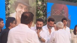 Pic: Emotional Sunny And Bobby Deol Greet Guests With Folded Hands At Dharmendra's Prayer Meet