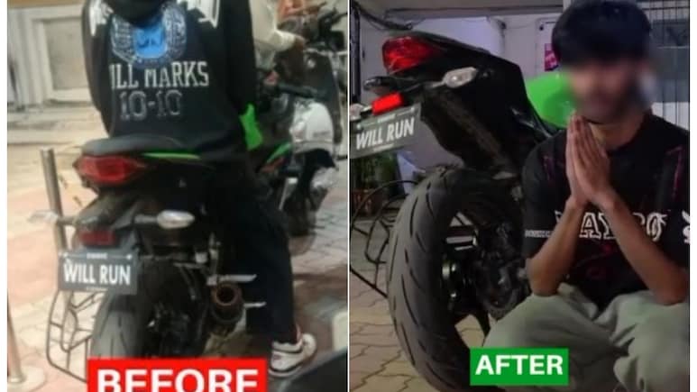 बाइक पर लगाई 'Will Run' वाली नंबर प्लेट, पुलिस को दिया पकड़ने का चैलेंज, ऐसे निकली हेकड़ी