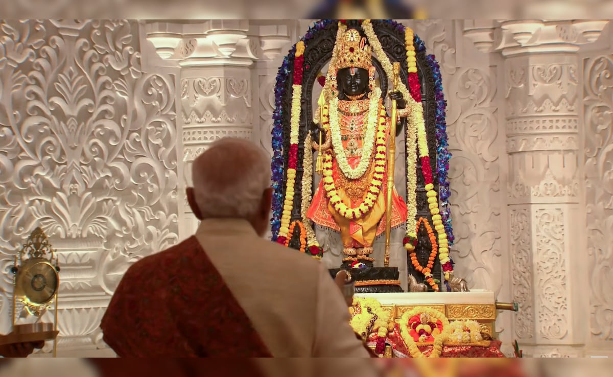 The flag hoisting was done on Abhijit Muhurat", a planetary constellation considered auspicious by Hindus. PTI