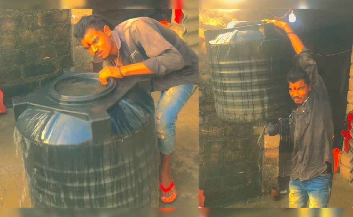 1 हाथ से पानी से भरी टंकी उठाकर ताकत दिखा रहा था बंदा, देख लोग बोले- ये तो 'कलयुगी फर्जी बाहुबली' निकला