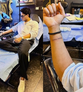 India T20I Star Abhishek Sharma Gets Motivational Tattoo On Right Hand. This Is The Slogan