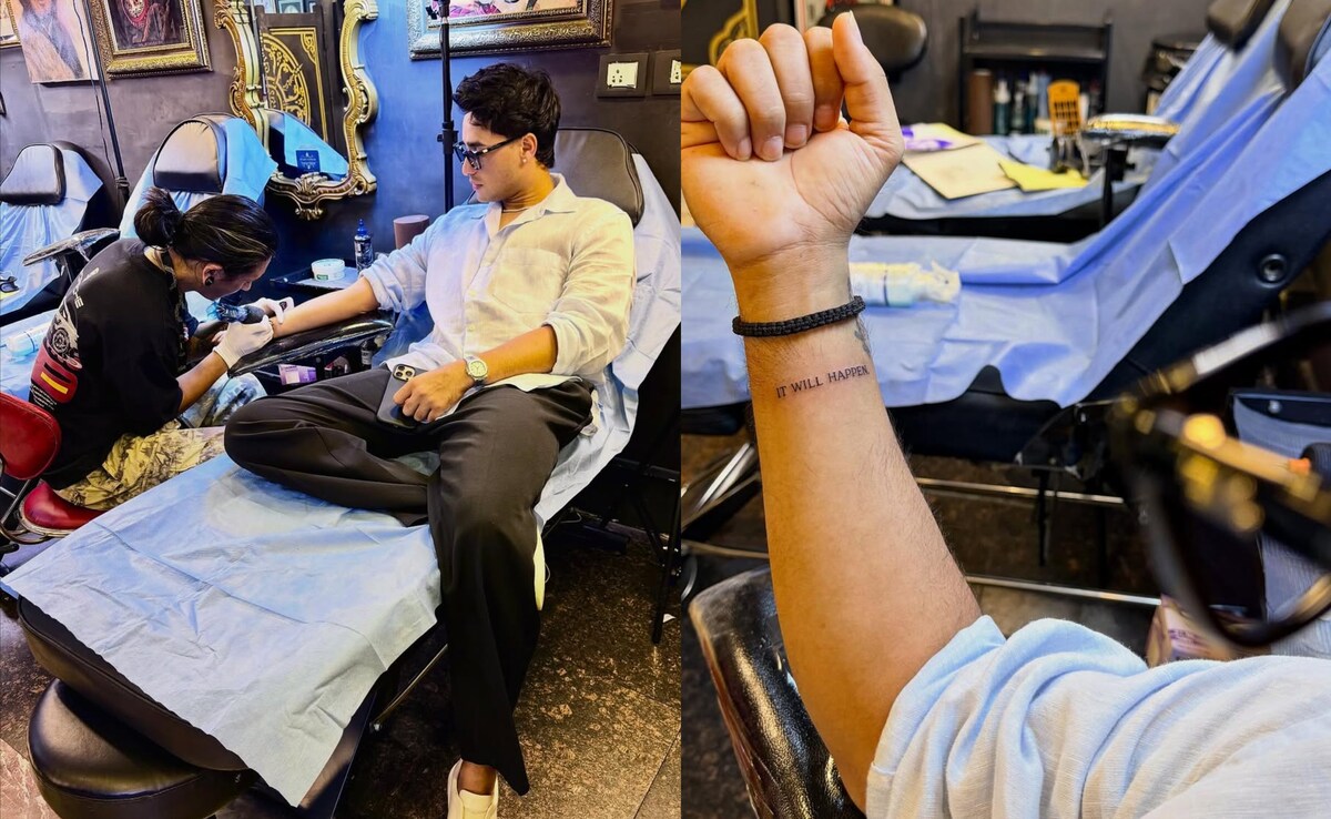 India T20I Star Abhishek Sharma Gets Motivational Tattoo On Right Hand. This Is The Slogan
