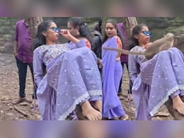 मजे से पेड़ पर लेटकर Reel बना रही थी, तभी अचानक ऊपर से कूद पड़ा बंदर, दहाड़े मारकर लड़की ने लगा दी छलांग