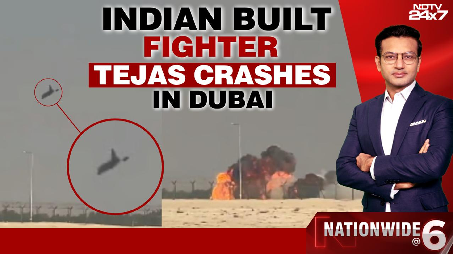 Indian Built Fighter Jet Tejas Crashes In Dubai