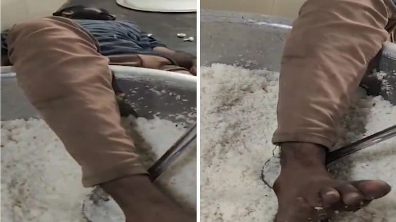 Video: Telangana College Students Find Watchman Sleeping In Rice Pot At Dinner