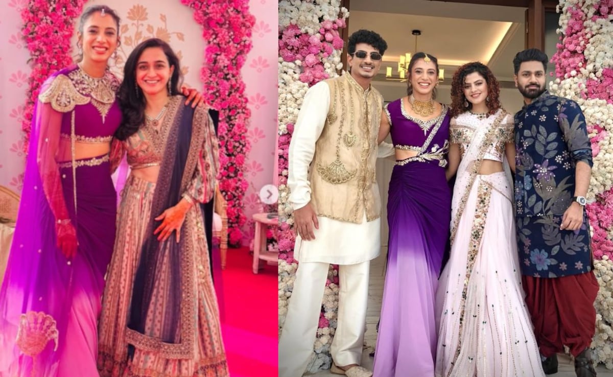 Smriti Mandana and Palash Muchhals at their mehendi ceremony.