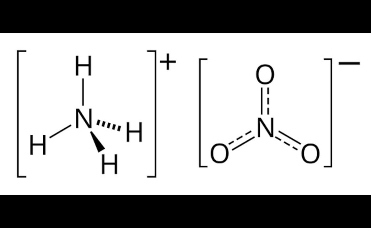 Chemical formula for ammonium nitrate.