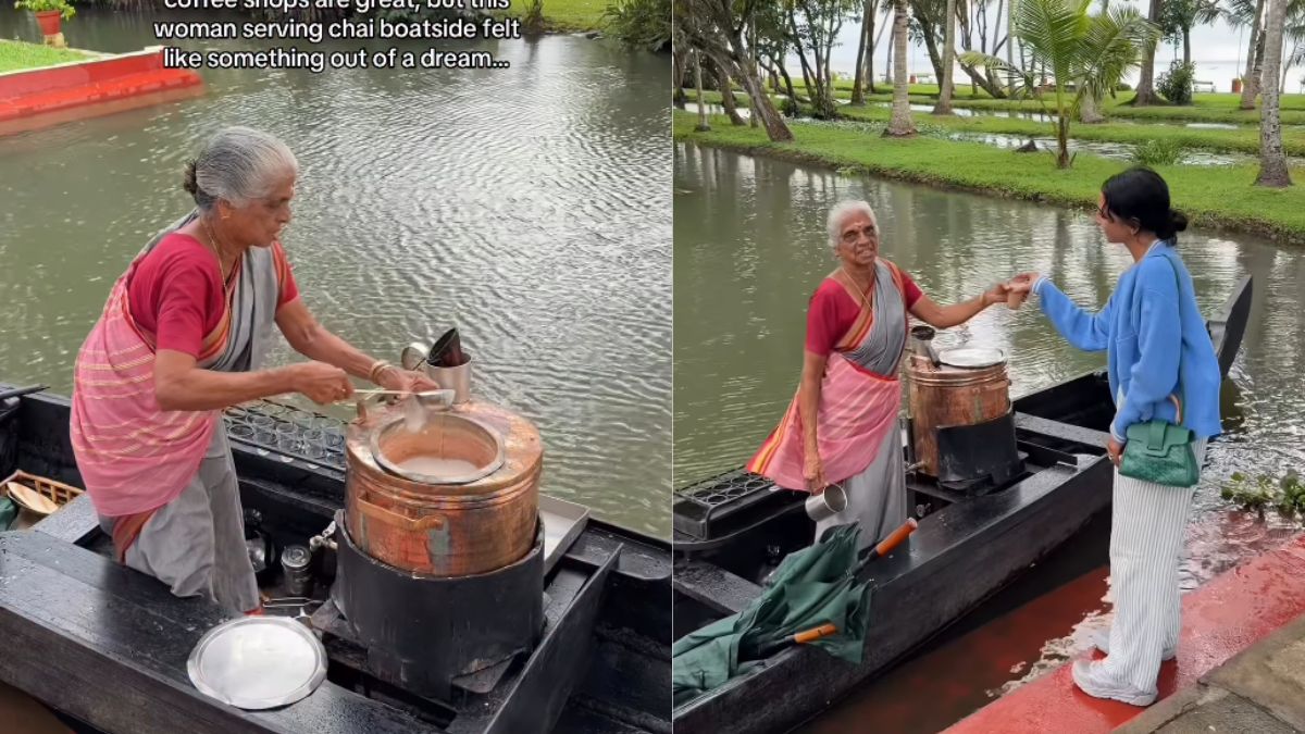 Viral Video Shows Elderly Woman Serving Masala Chai On A Floating Tea Stall, Impresses Internet