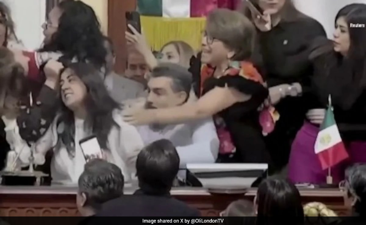 Physical brawl breaks out in Mexican Congress as lawmakers pull hair and shove each other