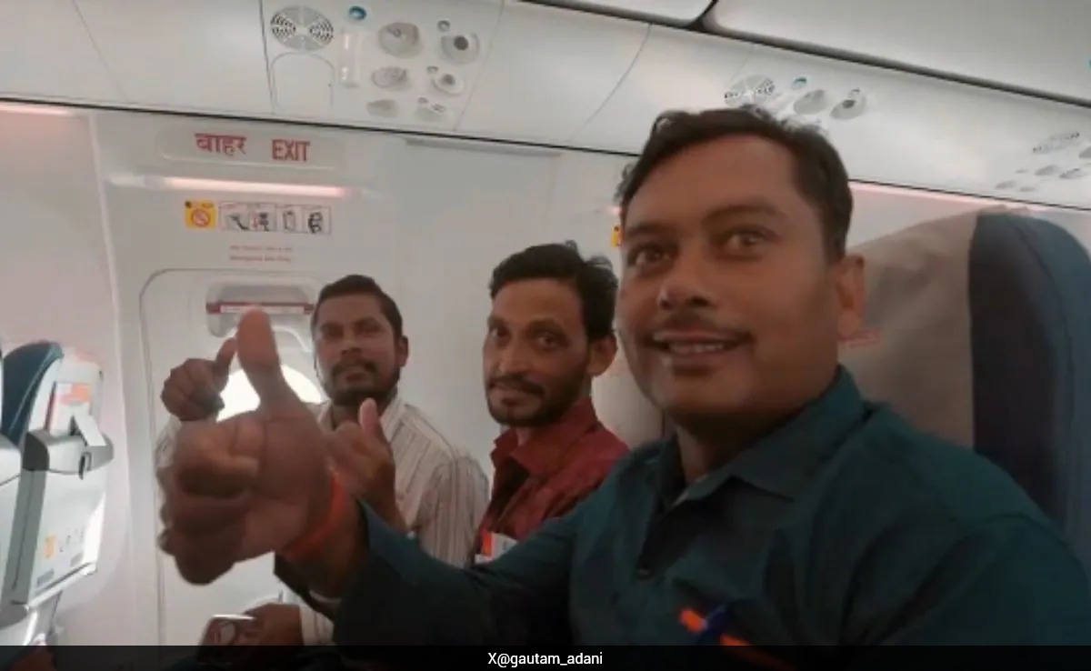 Workers Who Constructed Navi Mumbai Airport Among Passengers Of Maiden Flight, Gautam Adani Says "Historic Moment"