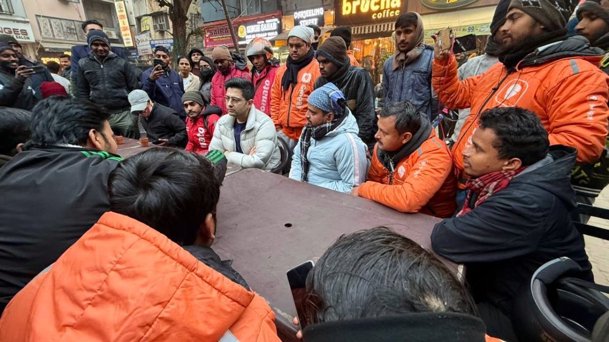 'Protest About Being Heard, Not Disruption': Raghav Chadha Meets Gig Workers