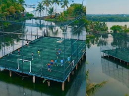 Watch: This Football Turf In Kerala's Backwaters Floats On Water