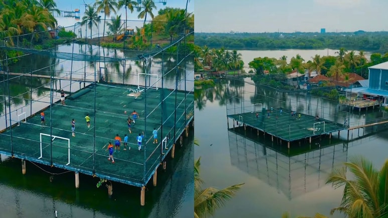 Watch: This Football Turf In Kerala's Backwaters Floats On Water