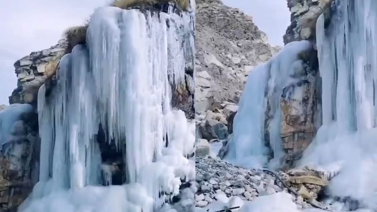 जम गए झील और झरने, लाहौल स्पीति और किन्नौर में दिखा अजब नजारा- देखें तस्वीरें