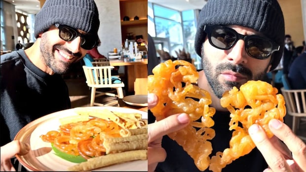 Kartik Aaryan Relishes Heart-Shaped Jalebi And Fafda In Ahmedabad - See Pics