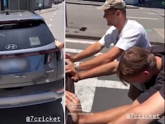 Watch: Australia Stars Reach Stadium For BBL Game By Pushing Taxi On Road In Bizarre Incident
