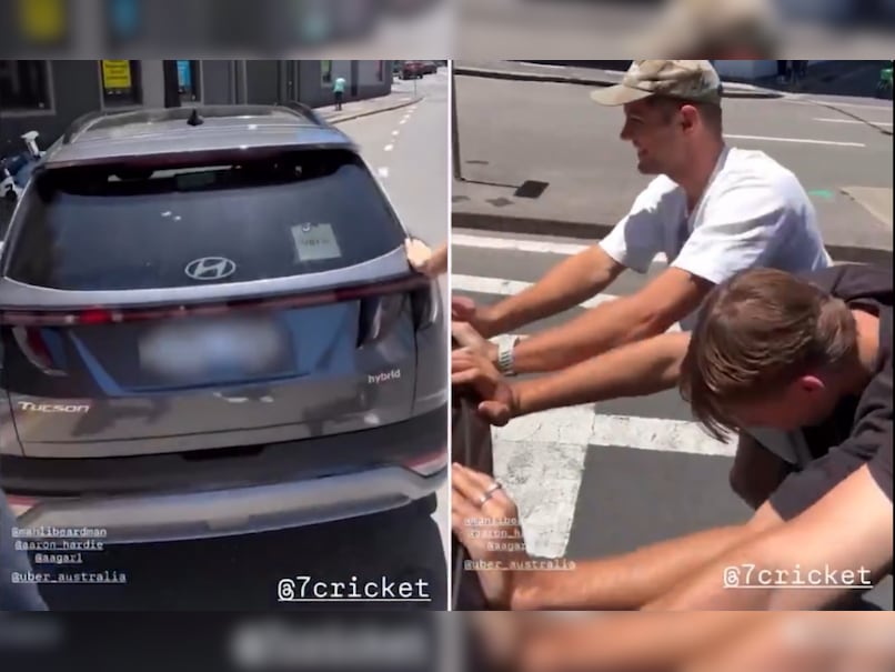 Watch: Australia Stars Reach Stadium For BBL Game By Pushing Taxi On Road In Bizarre Incident