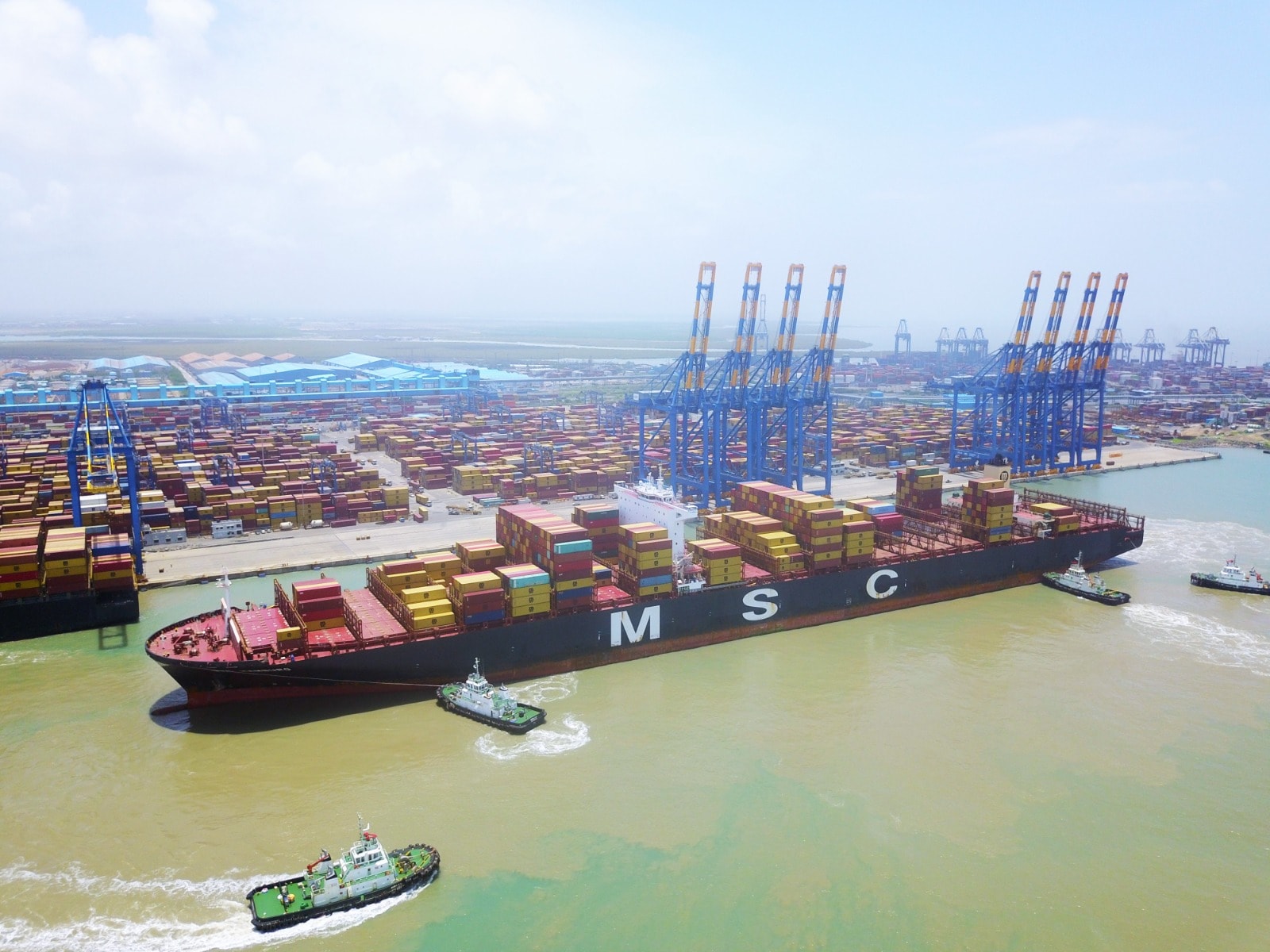 Adani's Mundra Port Anchors 399-metre MV MSC Hamburg Vessel