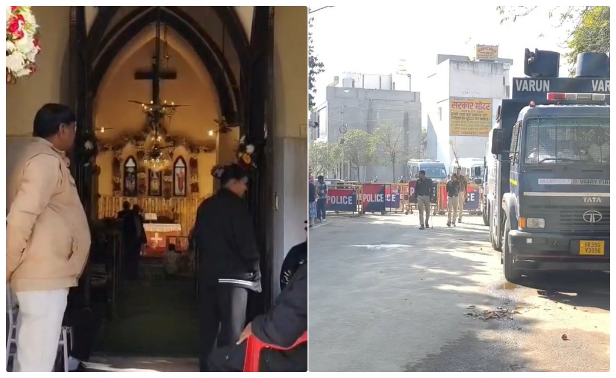 क्रिसमस पर हिसार में टेंशन, 160 साल पुराने चर्च के सामने बजरंग दल का हवन-यज्ञ; प्रशासन अलर्ट