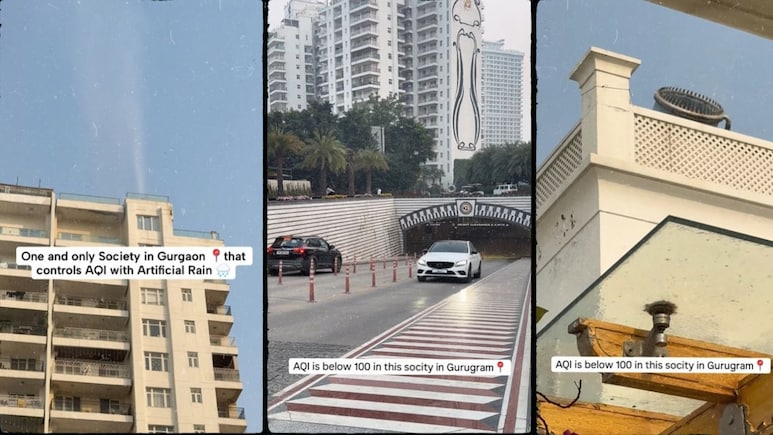 जब AQI से जूझ रहा है गुरुग्राम, तब इस हाउसिंग सोसाइटी ने खुद बना ली बारिश! वीडियो देख हैरान रह गए लोग