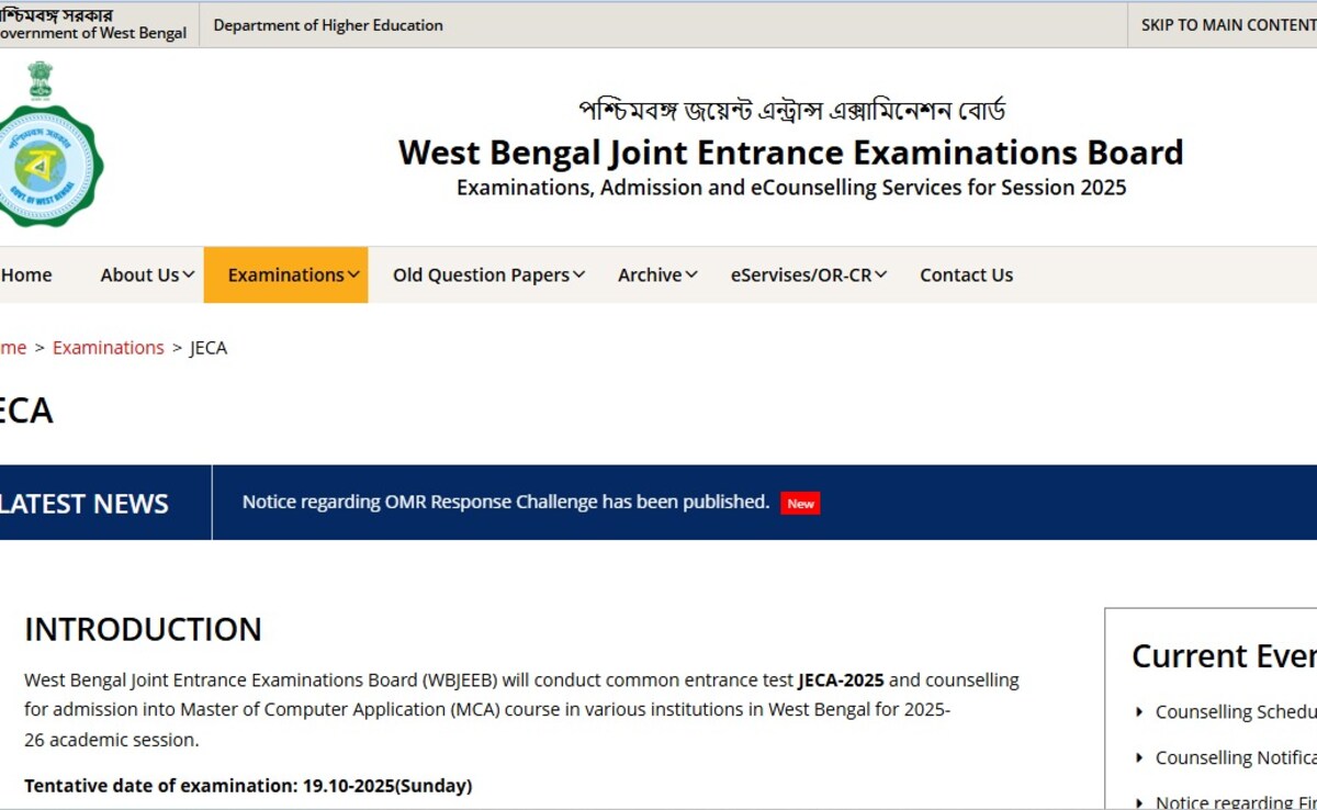 WB JECA 2025 Counselling Schedule Announced
