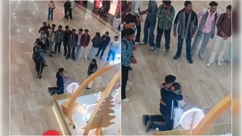 गाजियाबाद के मॉल में घुटनों पर बैठकर किया प्रपोज, वायरल हो रहा है वीडियो