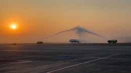 Water Salute After First Landing As Navi Mumbai Airport Begins Flight Ops